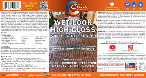 Top Shelf Water Based Concrete Sealer Yields A Deep Wet Look Sheen On Driveways Patios And Block Walls packaging details and usage guide.