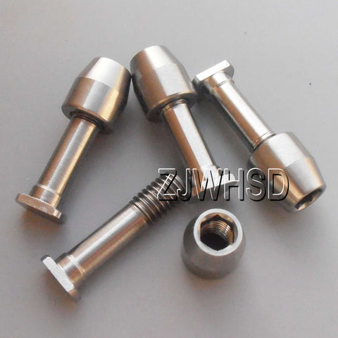 Pro Grade Titanium V Brake Pad Bolt Kit For Road Bikes Four Sets Eight Bolts And Nuts M6 X 1mm Thread 26.4mm Bolt Length