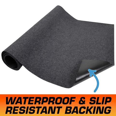 Heavy Duty Garage Floor Runner Mat 216 Inch Long 30 Inch Wide Cut To Fit Non Slip Backing Absorbs Moisture Waterproof Durable