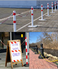 Heavy Duty Black Plastic Chain Links 30 Feet for Barriers and Crowd Control used in parking lot and path barrier setups