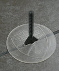 Tile Leveling System With One Eighth Inch Spacer Posts, 250 Pieces, Black Baseplates And Caps Sold Separately, post in use