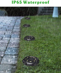 Solar Outdoor Walkway Lights 12 Pack Bright Ground Lights Uplight And Sidelight Waterproof For Yard Garden And Poolside White Finish