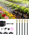 Automatic Drip Irrigation Kit For Garden And Yard Three Eighths Inch Tubing DIY Lawn Greenhouse System With Adjustable 360 Degree Nozzles