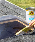 Applying Crystal Clear Waterproof Patch And Seal Liquid Rubber Sealant 32 Oz Each Bulk Pack Of Four to skylight with brush