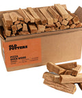 Box of kiln dried pizza oven wood logs 6 inch for grills and smokers with hickory oak and cherry blend USDA certified 12 lbs