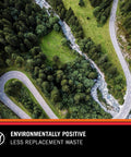 Aerial view of winding road through forest, emphasizing environmentally positive aspect of High Flow Lifetime Engine Air Filter Reusable And Washable Premium Heavy Duty Filtration For Cars And Trucks Delivers Up To Fifty Percent More Airflow For Boosted Power And Smoother Acceleration Easy Pre Oiled Installation.
