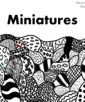 Album cover 'Miniatures' with black and white abstract patterns and the text 'Black Hulled Ships' in the corner.