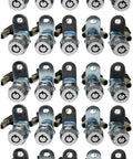 Tubular Cam Lock Set With Keyed Alike Removable Keys For RV Cabinets And Storage Chrome Pack Of 25 5/8 Inch 90 Degree