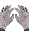 Durable Work Gloves With PU Coated Palm For Men And Women, Cut Resistant EN 388 Level 5 HPPE Liner, showing palm and back view