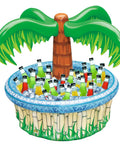 Inflatable 28 Inch Palm Tree Cooler For Beverages, Beach Luau Themed Party Decor, holds up to 100 cans in palm tree design.