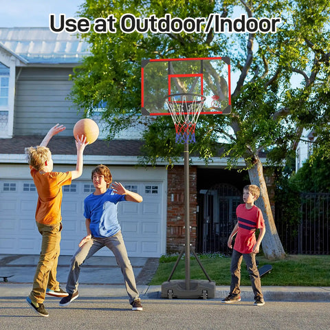 Kids Adjustable Outdoor Basketball Hoop 4.82 To 8.53 Feet Portable Backyard Driveway Hoop With Enlarged Base And PC Backboard for kids.