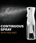 Two Pack Continuous Spray Bottles With Ultra Fine Mist For Hair Styling And Salons Premium Mister Sprayer showing fine mist