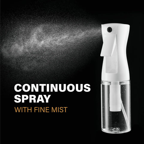 Two Pack Continuous Spray Bottles With Ultra Fine Mist For Hair Styling And Salons Premium Mister Sprayer showing fine mist