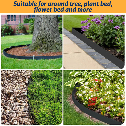 40 Ft No Dig Landscape Edging Kit With 60 Spikes 2 Inch High Heavy Duty Plastic Lawn Border For Flower Beds Walkways