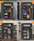 73 Inch Tall Metal Tool Storage Cabinet That Fires Up Your Shop With Roomy Garage Like Organization Space For Workshop Warehouse Garden Office Living Room And Utility Room Built Tough From Rust Resistant Steel With Adjustable Shelves Lockable in garden, garage, utility room, and bathroom