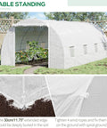 Walk-In 20 Ft Long By 10 Ft Wide By 7 Ft High Greenhouse With Zippered Door And 8 Mesh Windows, Galvanized Steel Frame, setup view