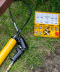 Grease fitting replacement kit with SAE/metric zerks in a yellow organizer case; includes assorted fittings and caps.