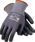 G Tek Coated Work Gloves With MicroFoam Nitrile Grip latex-free ergonomic design gray gloves with black palm grip