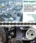 Industrial and machinery use of Roller Chain 41 Size, 20 Feet Carbon Steel Chain With Five Connecting Links, 1/2 Inch Pitch