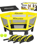 Pickle 360 Outdoor Paddle Ball Game Set with 4 paddles, 2 balls, and target for lawn, beach, and backyard, family friendly fun.
