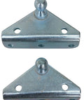 Beefy Angled Lift Support Bracket Outside Mount Crafted From Zinc Plated 10 Gauge Steel For Ridiculously Tough Corrosion Resistance On Autos Trucks Rvs And Toolboxes Featuring A Damn Reliable 10Mm Ball Stud For Smooth Gas Shock Lid Strut Mounting, close-up view of bracket and ball stud.