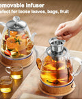 Glass Electric Kettle With Removable Stainless Steel Infuser 1 Liter Dual Purpose For Tea Coffee And Hot Water