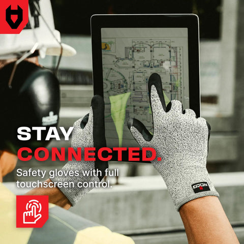 Pro Grade Cut Resistant Work Gloves With Nitrile Grip, Waterproof Palms And Breathable Latex Free Design, touchscreen Tips