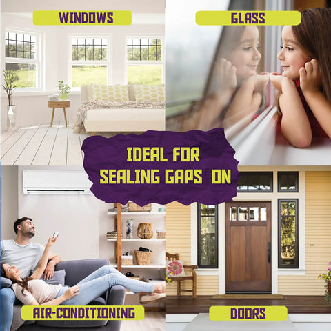 Transparent Window Weather Sealing Tape 2 Inch By 30 Yards Clear Draft Blocking Sealing Film Tape No Residue No Mess image