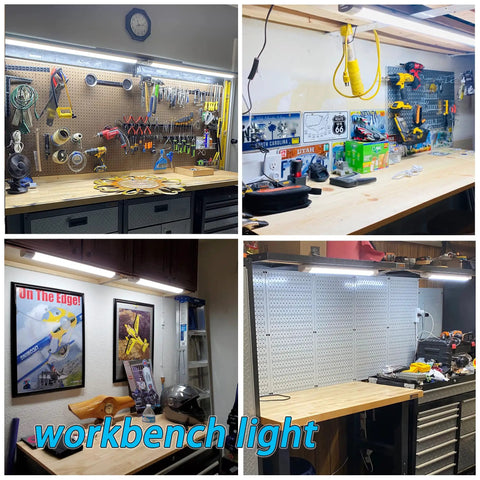 Plug In Ceiling Light Bar Two Foot LED Tube 5000K Daylight Bright Linkable Garage Fixture 18W No Flicker Under Cabinets
