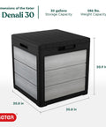 Denali 30 Gallon Resin Outdoor Storage Box And Patio Furniture Side Table For Pool And Garden Accessories Gray And Black