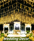 1620 LED 164ft Outdoor Christmas Lights Diamond Inspired Faceted Curtain String Lights With 360 Drops in wedding decor