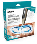 Packaging of Dirt Grip Steam And Scrub Pads Kit For Sealed Hard Floors With Soft Scrub And Dusting Washable Pads, Shark brand