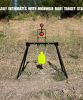 Auto Reset Double Spinner Target Set For Centerfire Handguns Up To 44 Magnum Three Eighths Inch Thick Solid Steel on target stand