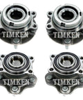 Front And Rear Wheel Bearings And Hubs Kit Fits JX35 QX60 Maxima Murano FWD Direct Fit For Easy Install And Quiet No Hassle