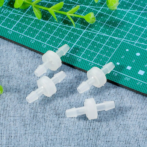Four Pack One Quarter Inch Check Valve 6mm One Way Barb Hose Inline Plastic Non Return Valve For Air Intake Water And Oil Systems, Durable White Pump Check Valve With Secure Connection