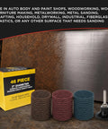 Beast Mode 46 Piece 2 Inch Sanding Discs Variety Pack with Quick Change Heavy Duty Backing Pad and Adapter Holder displayed