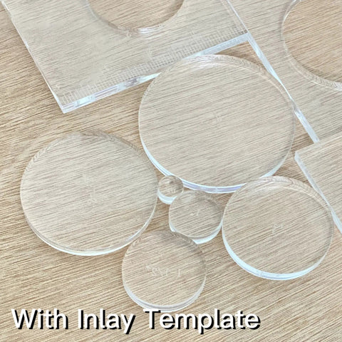 Pro Pick Heavy Duty Circular Inlay Router Template Set For Woodworking Hardwood Crafts, six clear acrylic circle templates.