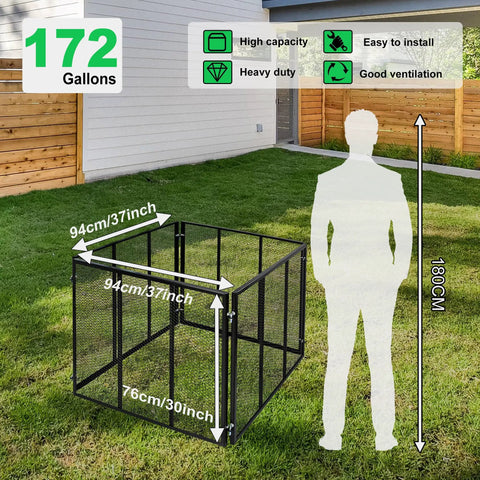 Big Ol 172 Gallon Outdoor Compost Bin With Rust Proof Coating Heavy Duty Metal Wire Mesh Easy To Assemble Garden Bin