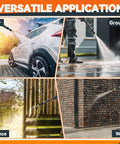 High Pressure Washer Spray Gun Replacement With Dual Lock Safety System cleaning car, ground, fence, wall