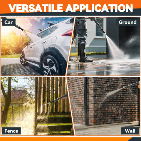 High Pressure Washer Spray Gun Replacement With Dual Lock Safety System cleaning car, ground, fence, wall