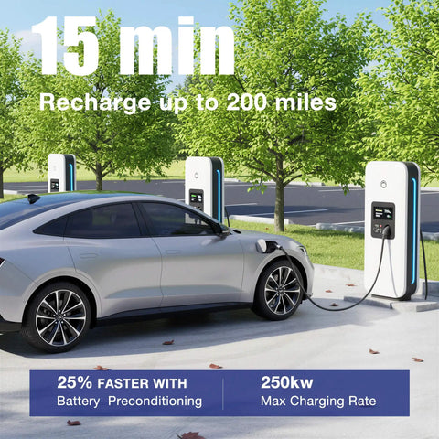 Heavy Duty Nacs To Ccs1 Ev Charging Adapter For Tesla Supercharger Network 250Kw Fast Charge Up To 500Amp Portable charging at station.