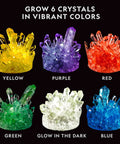 Mega Crystal Growing Kit For Kids Grow 6 Colorful Crystals With Light Up Stand Fast Growing Kid Friendly Science Gift