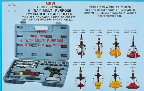 Beefy 10 Ton Hydraulic Gear Puller With CRMO Alloy Steel Jaws Eight Configurable Pulling Setups case display