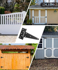 Heavy Duty 8 Inch T Hinges 2 Pack For Wood Gates Sheds Barn Doors Built Tough Outdoor Fence Hardware Corrosion Resistant Black Powder Coat Hinges For Gate And Door Exterior Use on gates and sheds