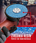 Fast Cutting 36 Grit Zirconia Resin Fiber Discs For Angle Grinder 4-1/2 Inch By 7/8 Inch in use on metal surface