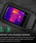 C5 Compact Thermal Imaging Camera With WiFi, High Resolution Infrared Imager for Quick Checks, shown with infrared display