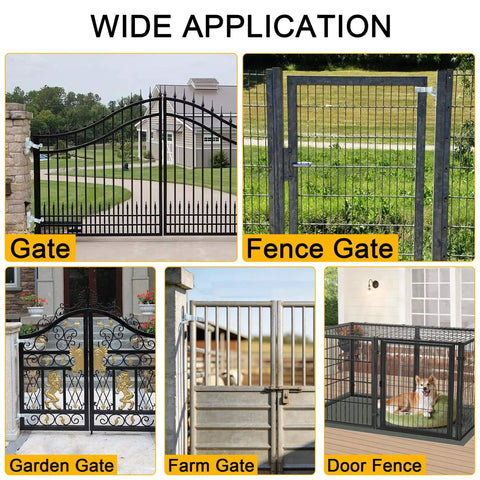 Heavy Duty Wall Mount Gate Hinges 1 3 8 Inch Galvanized Steel With Four Screws shown on various gate applications.