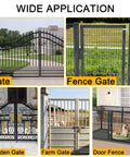 Various gate applications showcasing 2 Pack Heavy Duty Wall Mount Gate Hinges With Screws Rustproof Galvanized Steel For Chain Link Fence And Barn Doors