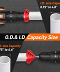 2 In 1 Inner Outer PVC Deburring Tool Chamfer Reamer For PVC CPVC ABS PP PE Pipe, Quick Bevels On OD 0.75 To 4.6 Inches And ID 0.92 To 4.8 Inches