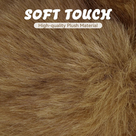 Close-up of ultra-soft faux fur texture of Funny Plush Bear Golf Club Head Cover For 460cc Driver Fits Standard Size Universal Fit